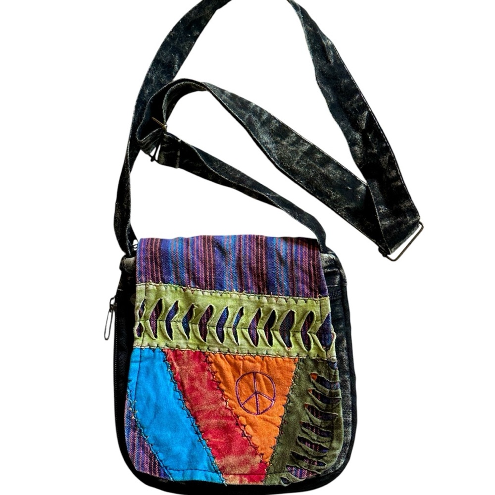 Multicolor Patchwork Small Crossbody Bag - image 1